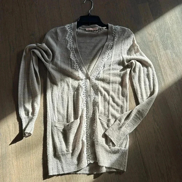 Rebecca Taylor cardigan with lace trim size small - Picture 3 of 6